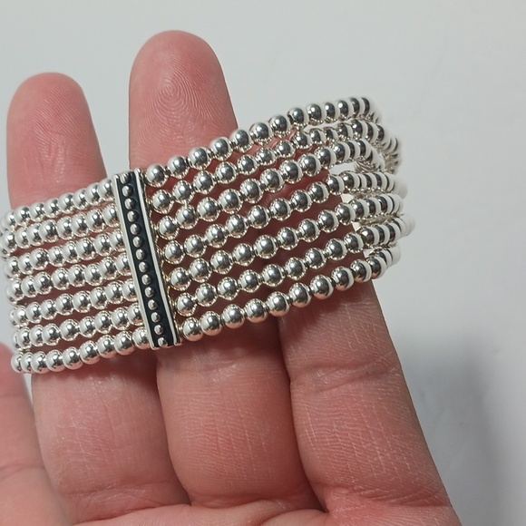 Ecclissi Beaded Stretch Watch 7-1/4" Sterling Silver - Picture 16 of 16